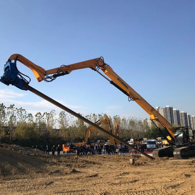 Hydraulic Cast Steel Post Pile Driver – 21m Depth & Hyundai Excavator Adaptable