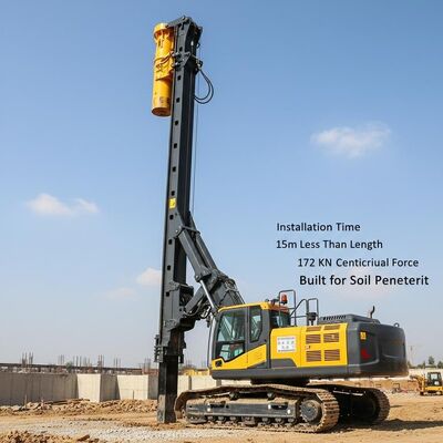 Installation Time Less Than 1 Hour Excavator Mounted Pile Driver Featuring 15m Piling Length and 172 Kn Centrifugal Force Built for Soil Penetration